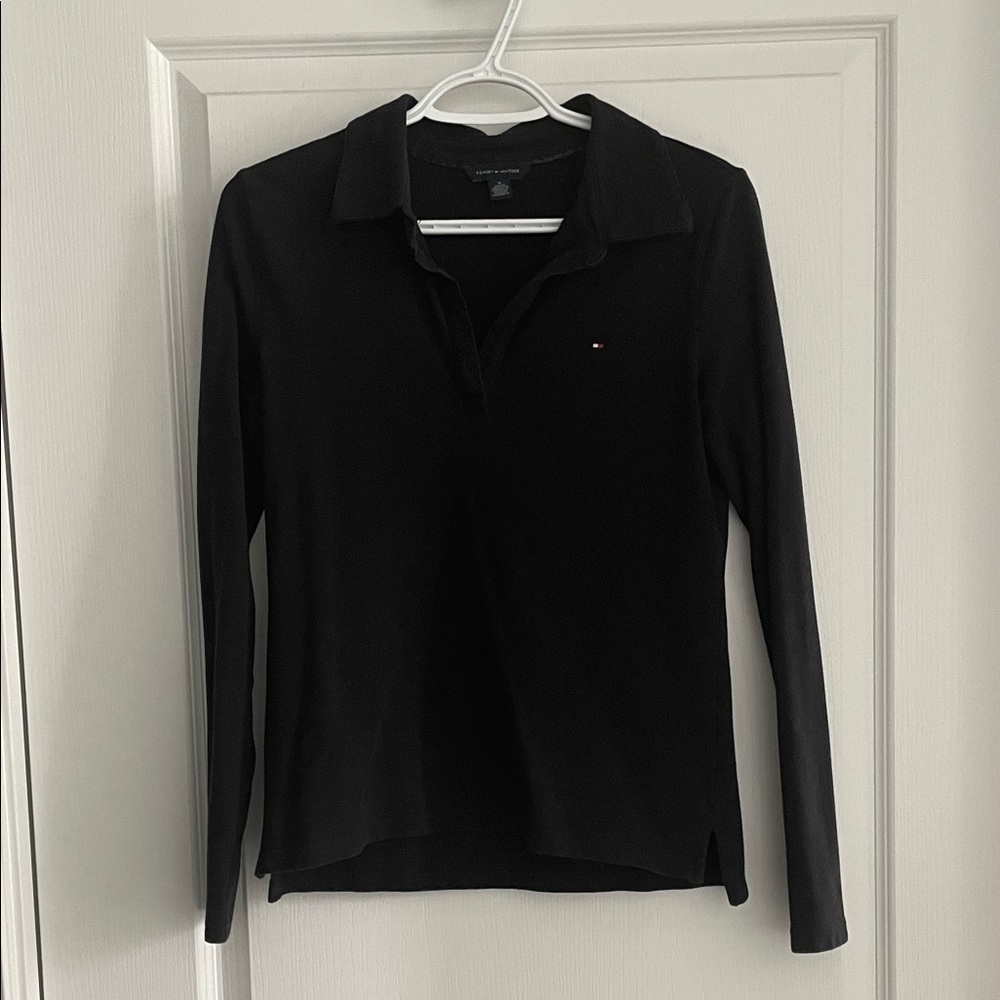 Tommy Hilfiger Longsleeve Polo Black Shirt